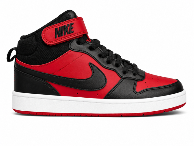 7Y/ Nike Court Borough Mid 2 Black University Red