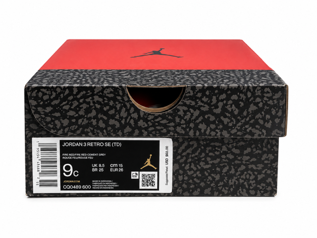 9C/ Jordan 3 Retro SE Fire Red (TD)