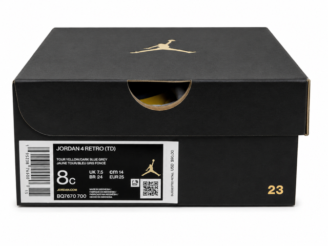 8C/ Jordan 4 Retro Lightning (TD)